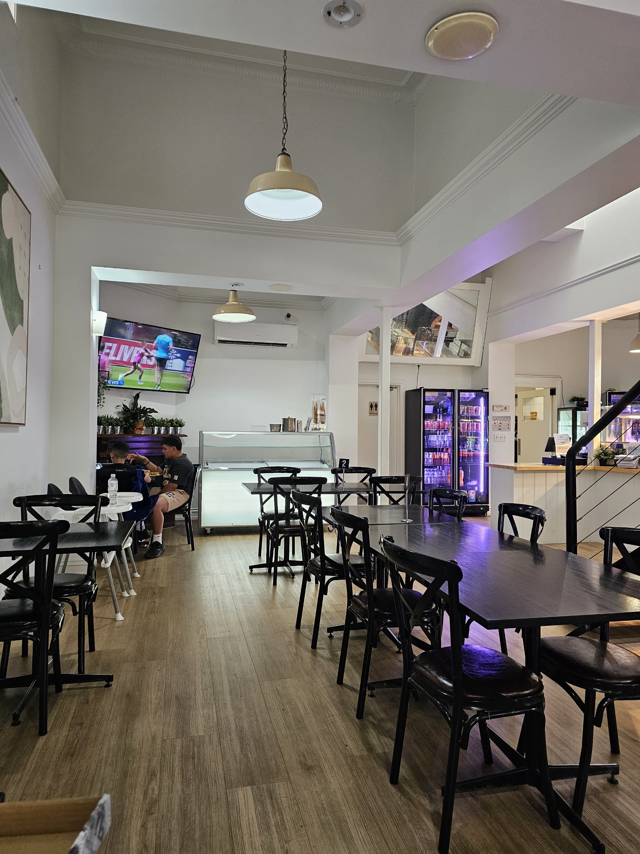 Guests dining in the downstairs room